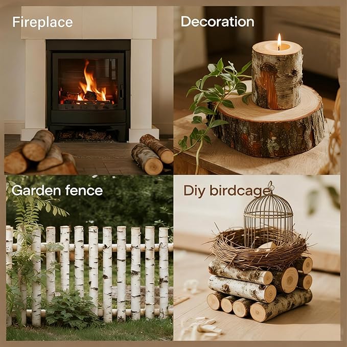 12-Pack White Birch Logs for Fireplace - Image 4