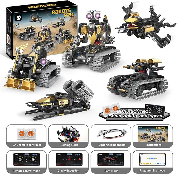 5 In1 Robot Toy for Kids Building Kit, Steam Rc Robot Building Toys for Kids - Image 3