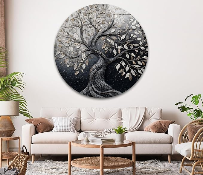 My Photostation.com 27.5'' Diameter Twilight Tree of Life Round Glass Wall Art - Image 3