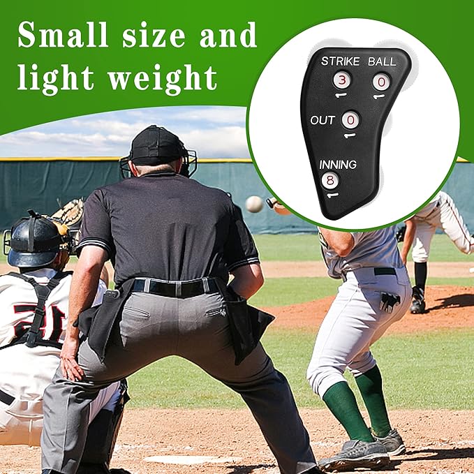Watayo Wheel Baseball Umpire Clicker, Umpire Indicator Gear, Practical Baseball Counter Clicker for Scorekeeper Recording Outs & Innings Balls