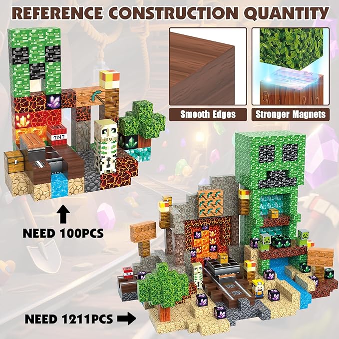 JIMI Magnetic Building Blocks Set, Magnetic Blocks STEM Construction Toys - Image 6