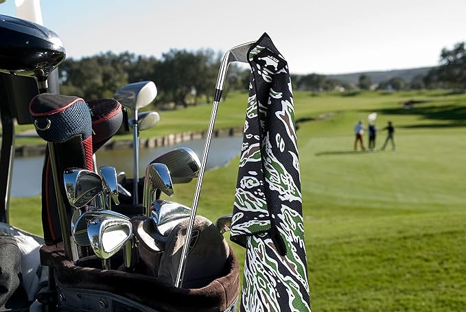 RYL/T Magnetic Golf Towel with Center Cut and Loop Attachment, Strong Magnet Attaches to Anything Metallic, Perfect Golf Bag or Cart Accessory