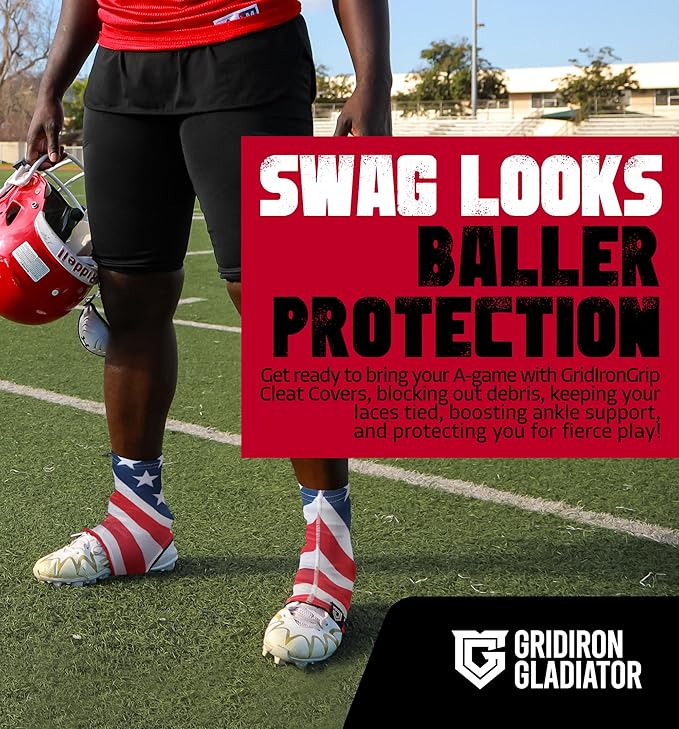 Gridiron Gladiator Cleat Covers - Football Spats - Football Cleat Cover - Cleat Spats for Soccer, Baseball & Softball