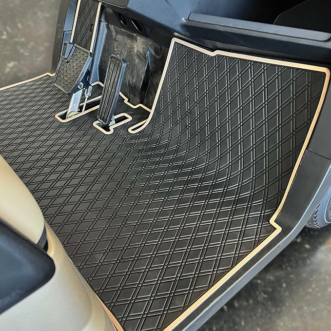 Xtreme MATS Golf Cart Rubber Floor Mat Compatible with Yamaha Drive2 EFI QuieTech Models Only (2017-2026) & UMAX Rally 4x4 - Black with Grey Trim
