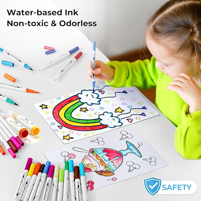 Ohuhu Markers for Adult Coloring Books No Bleeding 100 Colors Coloring Markers - Image 4