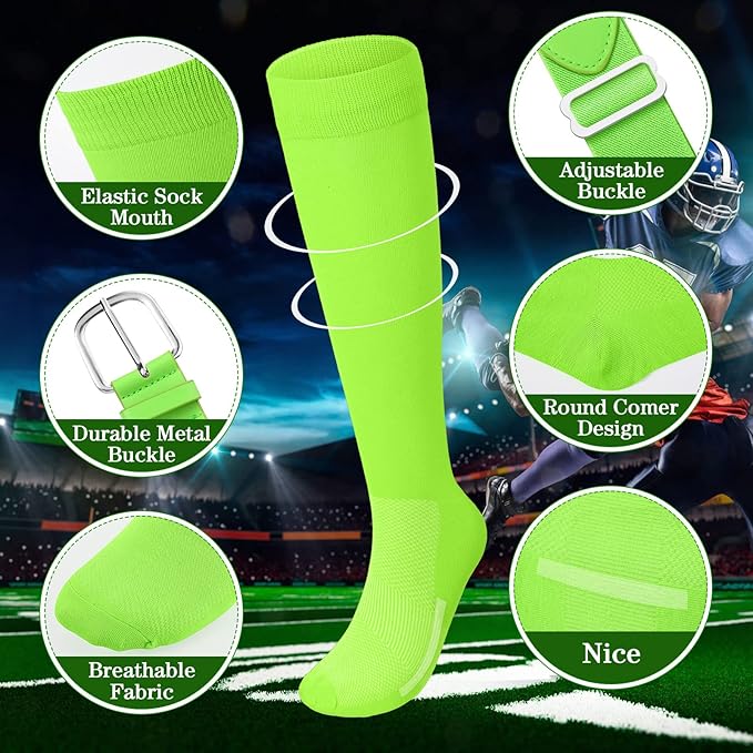 Haysandy Baseball or Softball Sock and Belt Combo Set 3 Football Baseball Socks with Softball Belt for Youth Boys Kids