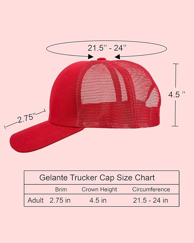 Gelante Mesh Trucker Hat Baseball Cap Structured Front Panel Wholesale LOT 12 Pack