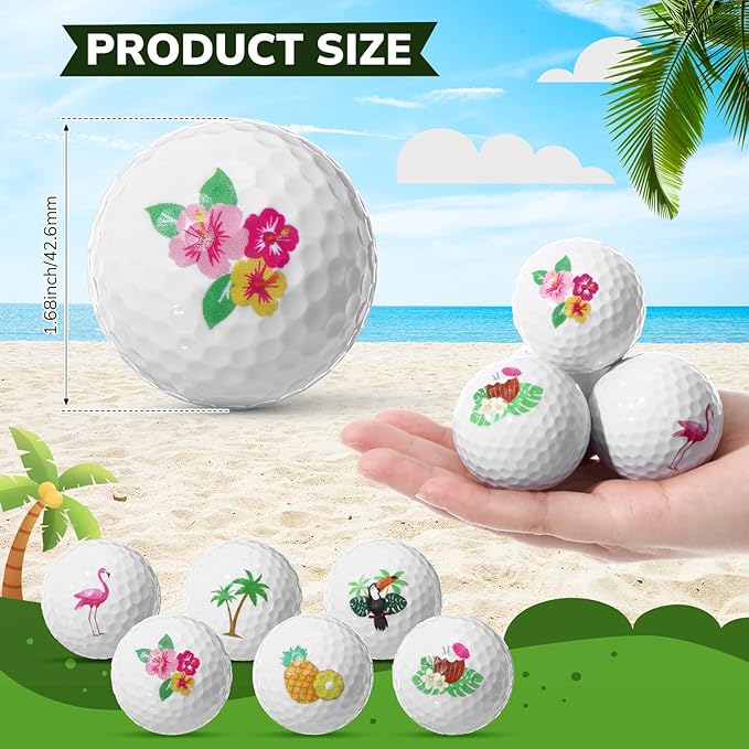 Civaner Hawaii Golf Balls Gift Set Tropical Collection Golf Accessories Novelty Funny Golfer Birthday Gifts for Men Women Coworkers Employee Golfers Lovers