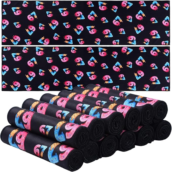 Lounsweer 12 Pcs 67 Ice Cream Drip Towel 6 7 Design Funny Meme Baseball Beach Towel 40"x12" Six Seven Ice Cooling Towels Baseball Team Gift for Hot Weather Workout Gym Sport Party Favors Swim Youth