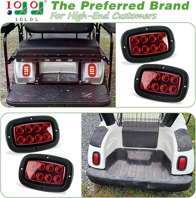 10L0L Golf Cart Taillight Kit for Yamaha G14 G16 G19 G22 Club Car DS with 3 Wire Wiring Plug Turn Signal And Brake Light Golf Cart Rear Tail Light OEM: 1017035