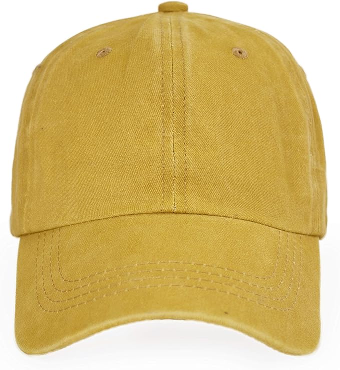 LANGZHEN Unisex Baseball Cap 100% Cotton Fits Men Women Washed Denim Adjustable Dad Hat