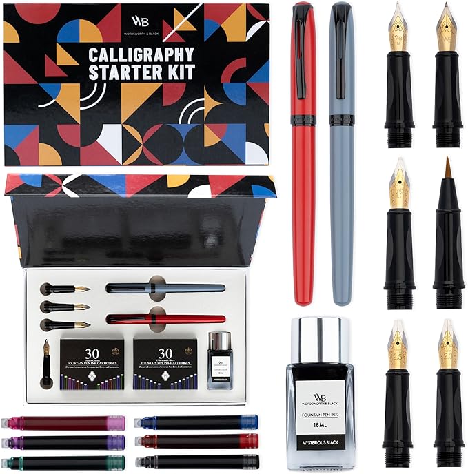 Wordsworth and Black Calligraphy Pen Set by WordsworthBlack