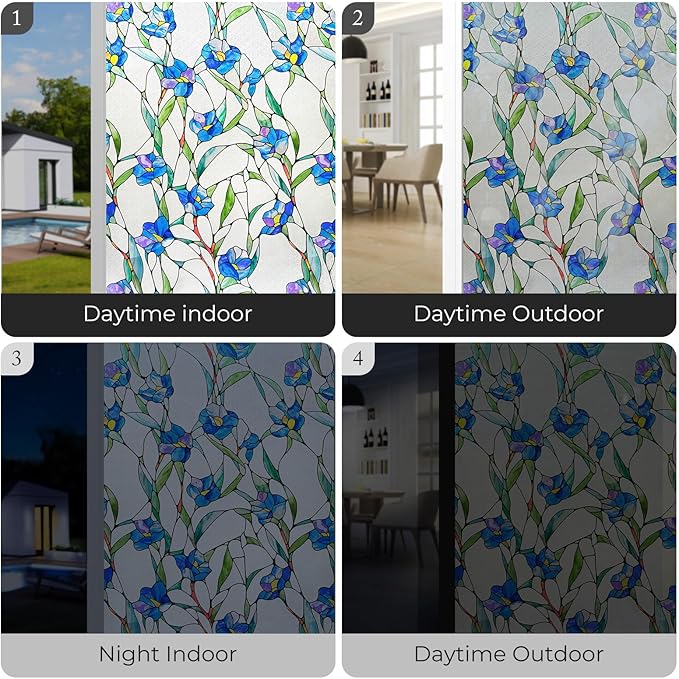 3D Stained Glass Window Film, Decorative Window Privacy Film - Image 5
