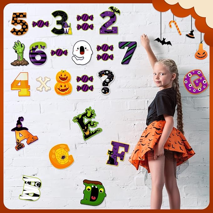 Faccito 176 Pcs Halloween Bulletin Board Decorations Letters Numbers Alphabet - Image 5