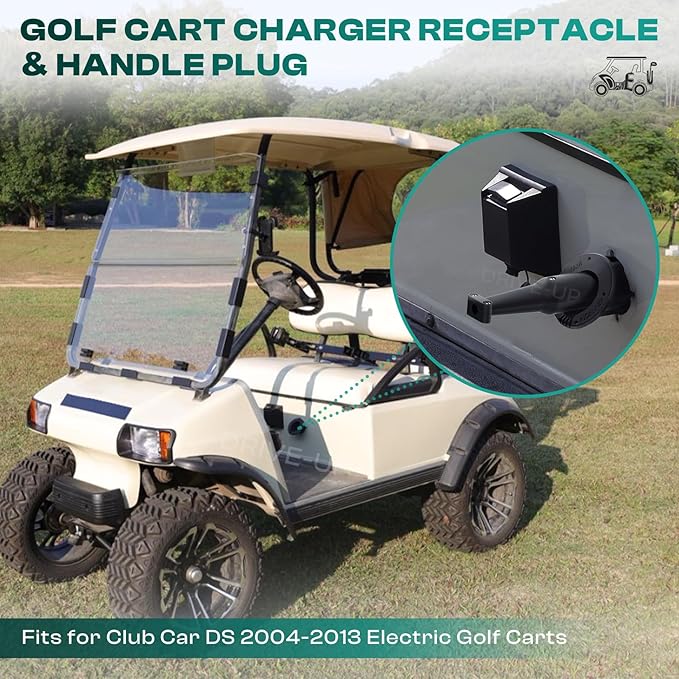 DRIVE UP 48V Club Car Charger Receptacle Charger Plug for Club Car DS Modes, Golf Cart Charging Port with Cord and Club Car Plug OEM 101828901 101802101