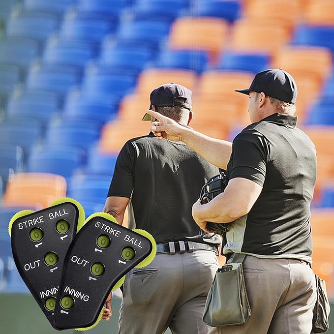 Watayo Wheel Baseball Umpire Clicker, Umpire Indicator Gear, Practical Baseball Counter Clicker for Scorekeeper Recording Outs & Innings Balls