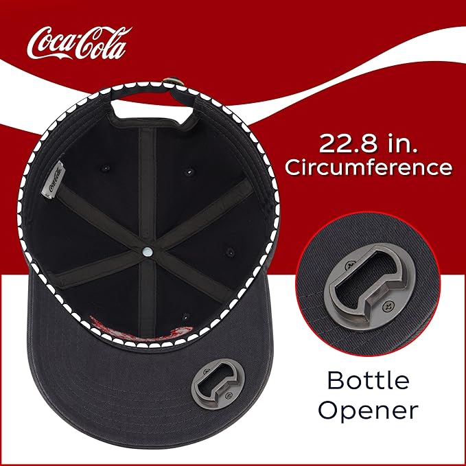 Coca Cola Hat, Adjustable Baseball Cap with Curved Brim, One Size