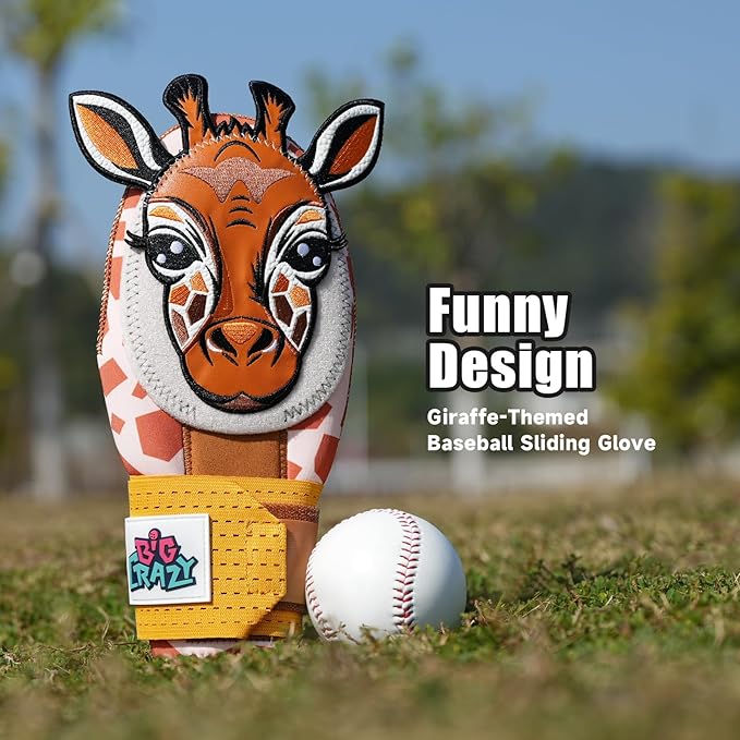 Big Crazy Baseball Sliding Mitt for Youth Sliding Mitt Adult Baseball Sliding Glove Universal Left/Right Hand Drippy Drip Accessory Bulldog Cow Giraffe