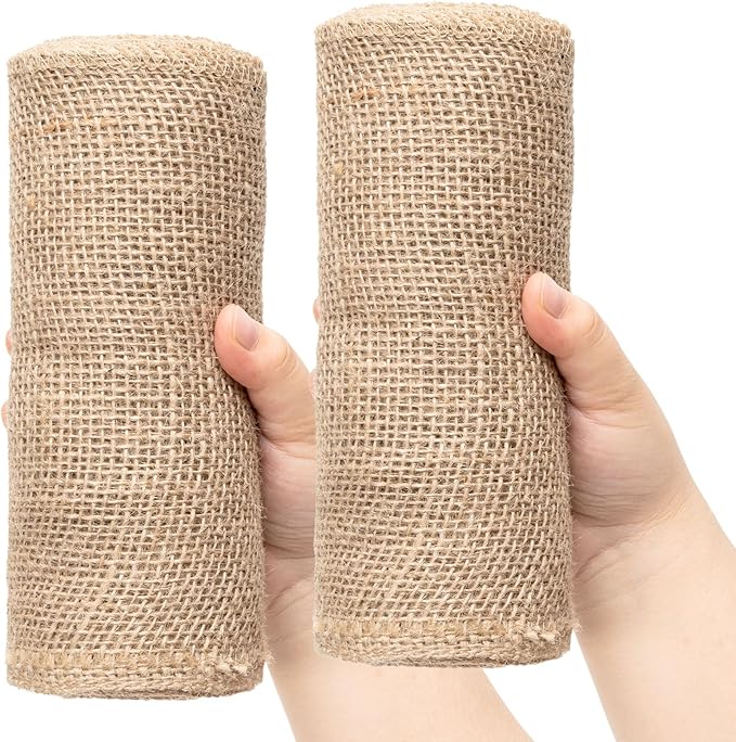 8 Inch Natural Burlap Fabric Roll 10 Yards, Jute Ribbon by Unknown