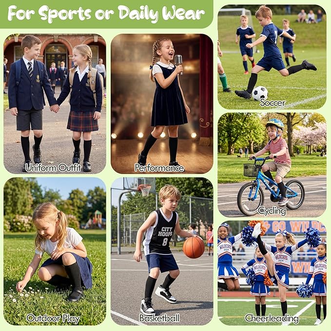 American Trends 2 Pairs Baseball Soccer Socks Youth Boy Girl Kids Toddler Softball Football Tball Socks Knee High Accessories