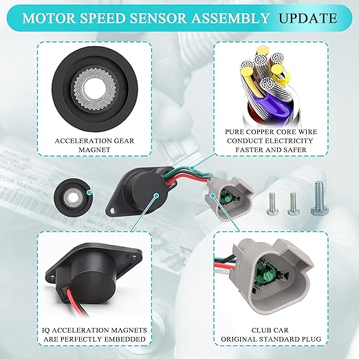 Golf Cart IQ Speed Sensor Deluxe Set Increased Stability & Speed for 48V Electric Golf Cart Club Car DS/Onward/Tempo/Precedent ADC