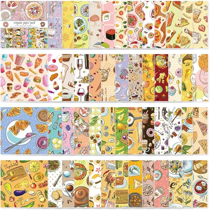 Origami Paper Kit 50 Sheets 70GSM 6 Inch Square Double Sided Color 50 Vivid by Bestartsuppliesforyou