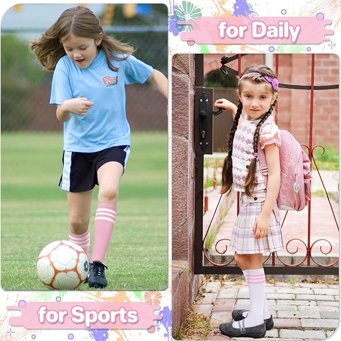 qikqik Toddler Soccer Socks Kids Soccer Socks Boys Baseball Sock Youth Football Sock Girls Softball Accessories Team Sports
