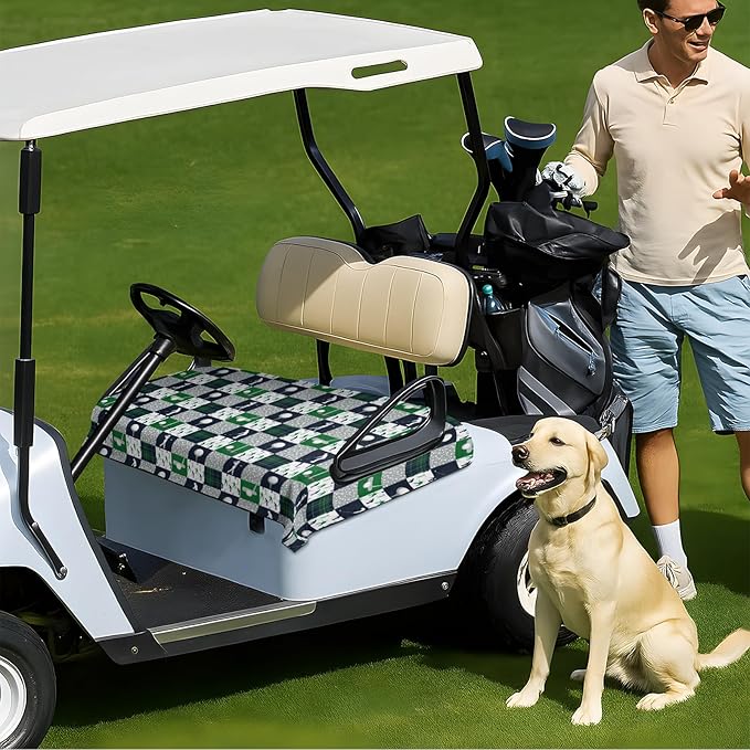 Golf Cart Seat Covers Club Car Golf Cart Accessories for Men Women Golf Carts Seat Towel Blanket 2-Seat Golf Cart Decorations