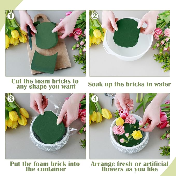 48 Packs Floral Foam Blocks Wet & Dry Floral Foam Bricks 5.5x3.1x1.8 Inch - Image 5