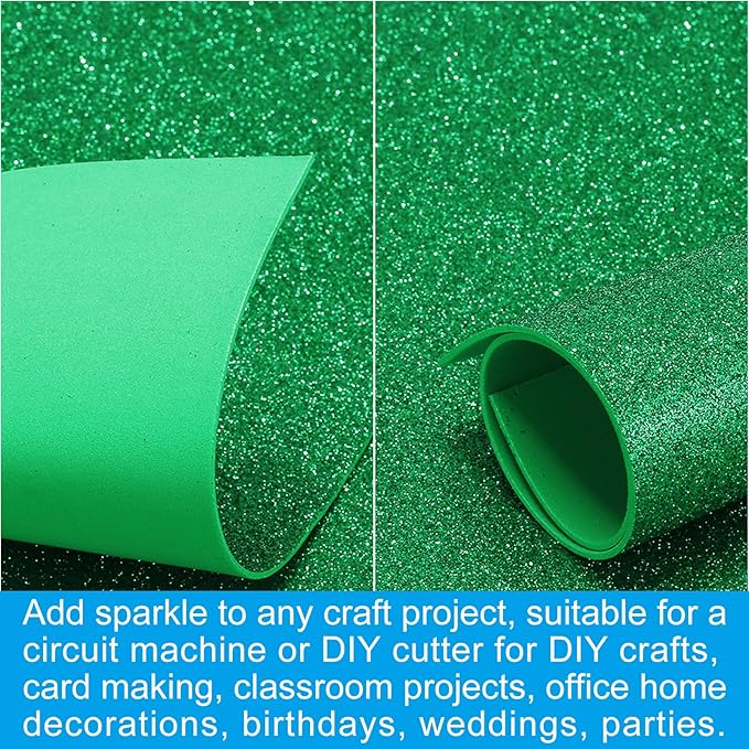 PATIKIL 2mm Thick Non Adhesive Glitter Foam Sheet 16x24inch Dark Green - Image 5