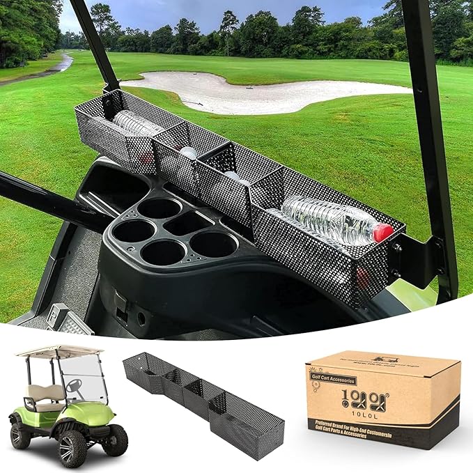 10L0L Golf Cart Front Inner Storage Basket for Yamaha G29, Yamaha Drive & Drive 2 Models, Large Compartments Dashboard Front Storage Tray Organizer