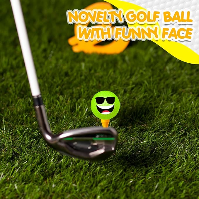 MiniInflat 18 Pcs Funny Golf Balls Gifts Set 12 Humor Golf Balls and 6 Tees for Men Women Coworkers Employees Golfers Birthday Retirement