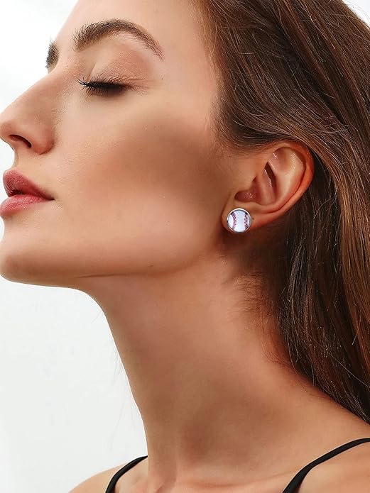 Baseball Earrings for Women Baseball Mom Accessories Essentials Game Day Fan Gifts Lightweight Sports Stud Earrings Jewelry Game Day Shirts Women