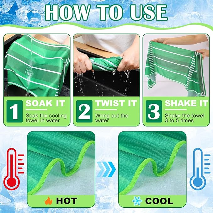 FuWeave 24 Pack Football Cooling Towel 40 x 12 Inch Breathable Sport Cooling Towel Microfiber Fast Drying Football Team Gifts for Athletes Yoga Gym Camping Running