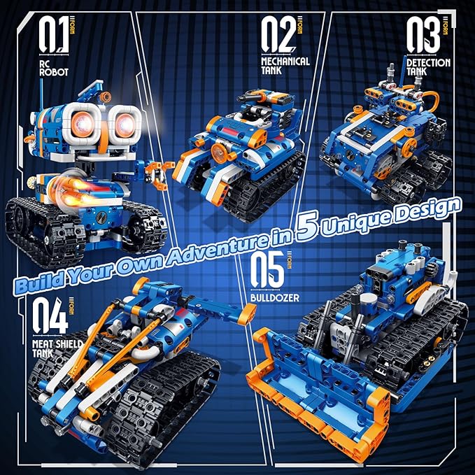 5in1 STEM Robot Building Kit, Science Kit Coding Robots Toy Set, Birthday Gifts - Image 2