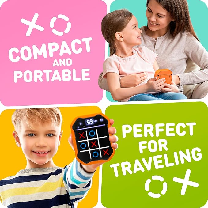 Electronic Tic-Tac-Toe Handheld Game | 3-in-1 Memory & Brain Games | Birthday - Image 2