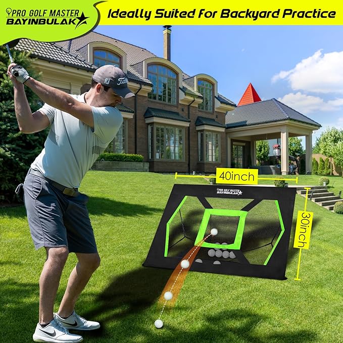 BAYINBULAK Golf Chipping Practice Net Backyard Driving Golf Accessories for Men Gift, 1 Pack