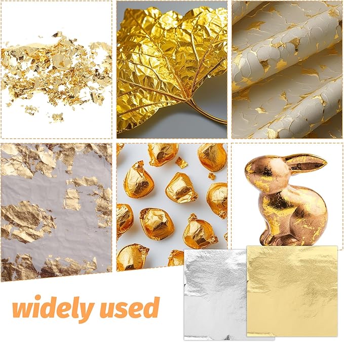 100 Pcs 5.5" X 5.5" Gold Leaf Sheets - Image 6
