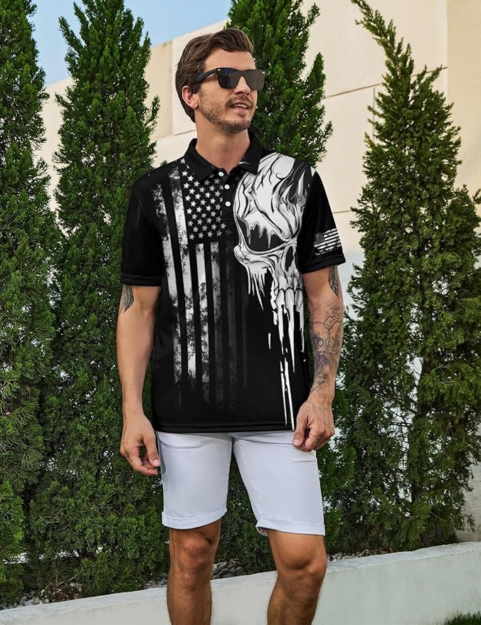 Mens Golf Shirts Golf Polo Shirts for Men Short Sleeve Polo Shirts Golf Gifts