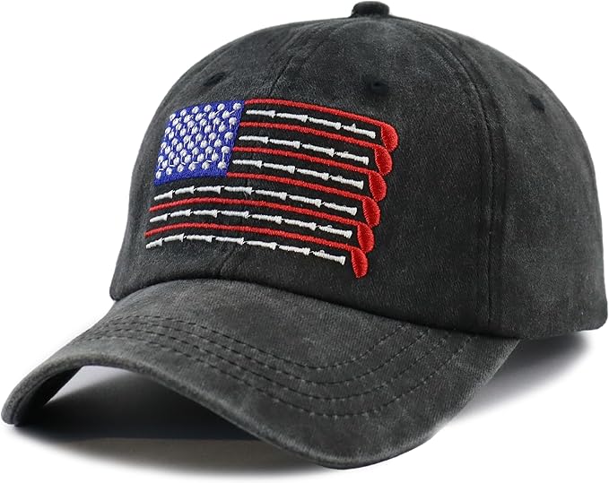 American Golf USA Flag Hat for Men Women, Vintage Adjustable Cotton Golfing Baseball Cap