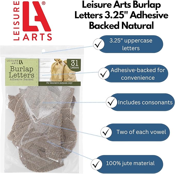 Leisure Arts Adhesive Letters Burlap - Image 2