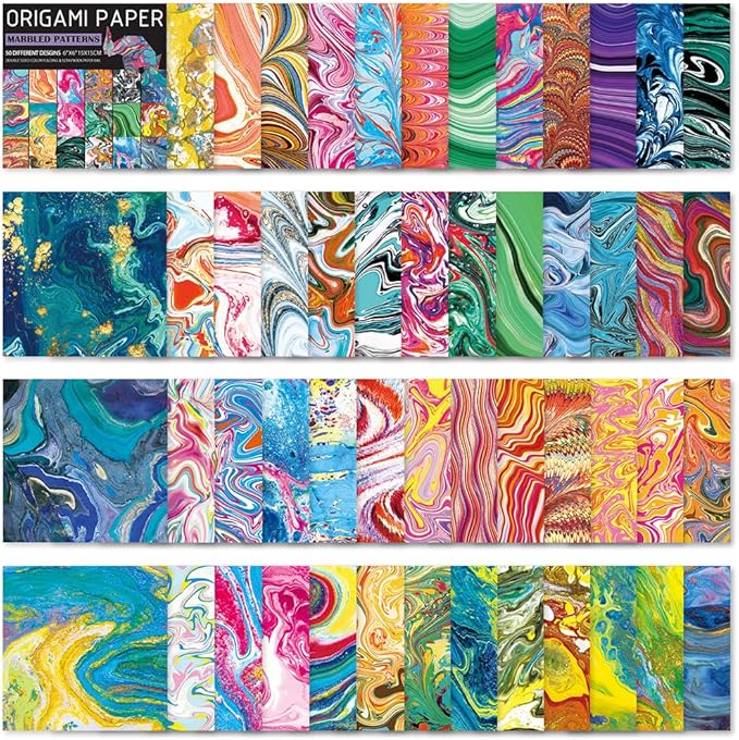 Square Origami Paper 6x6 Double Sided 50 Sheets 50 Colors 70GSM Origami Kit - Image 6