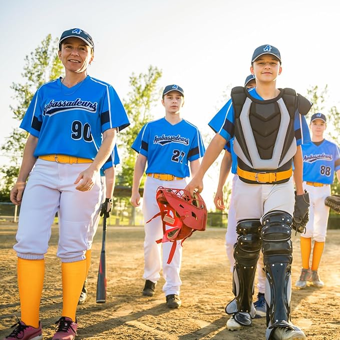 Haysandy Baseball or Softball Sock and Belt Combo Set 3 Football Baseball Socks with Softball Belt for Youth Boys Kids