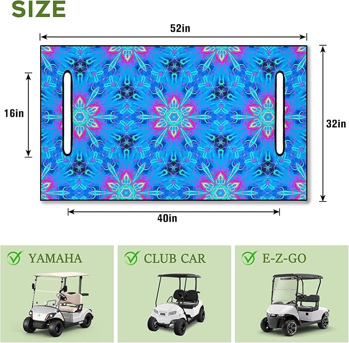 Golf Cart Seat Covers Club Car Golf Cart Accessories for Men Women Golf Carts Seat Towel Blanket 2-Seat Golf Cart Decorations