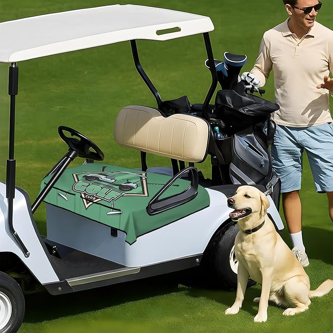 Golf Cart Seat Covers, Golf Cart Seat Towel Blanket for 2-Seat Golf Carts, Breathable Golf Cart Seat Cushions Golf Club Car Accessories 51'' x 31''