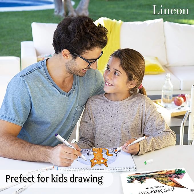 Dual Tip Alcohol Based Art Markers, Lineon 30 Colors Alcohol Marker Pens Perfect - Image 5