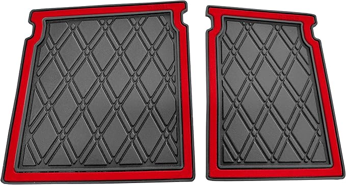 Xtreme MATS Dash Mat Compatible with EZGO RXV Golf Carts - Double Diamond Rubber Liner for GolfCar Cubbys and Dashes - Fits RXV Factory Dash - Golf Cart Accessory (Red Trim, EZGO RXV)