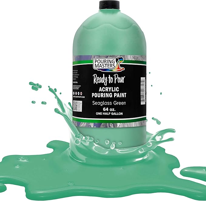 POURING MASTERS Seaglass Green Acrylic Ready to Pour Pouring Paint by Pouring+Masters