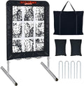 9 Hole Pitching Net with Strike Zone, Baseball Softball Pitching Target – Adjustable Height Portable Indoor Outdoor Training Equipment for Pitchers of All Levels, Coaches, and Players