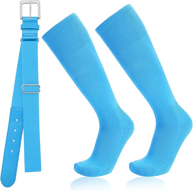 Baseball Socks and Belt Combo for Youth Adult - Softball Socks and Belt for Boys and Girls